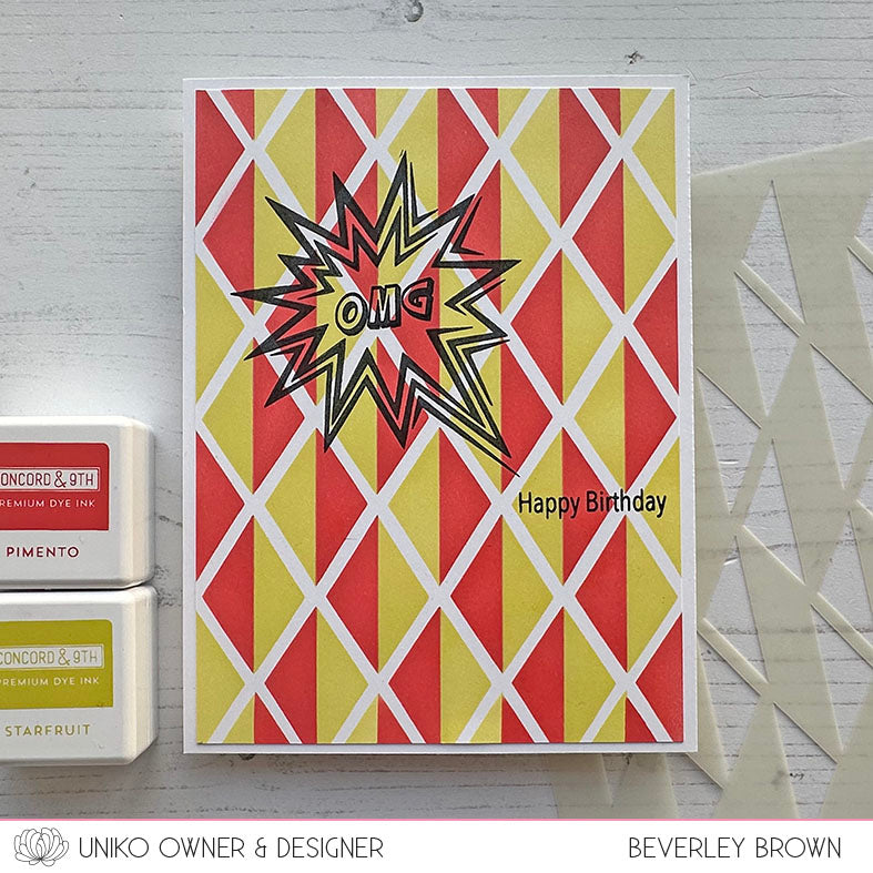 Stencil - Ink & Flip Delightful Diamonds