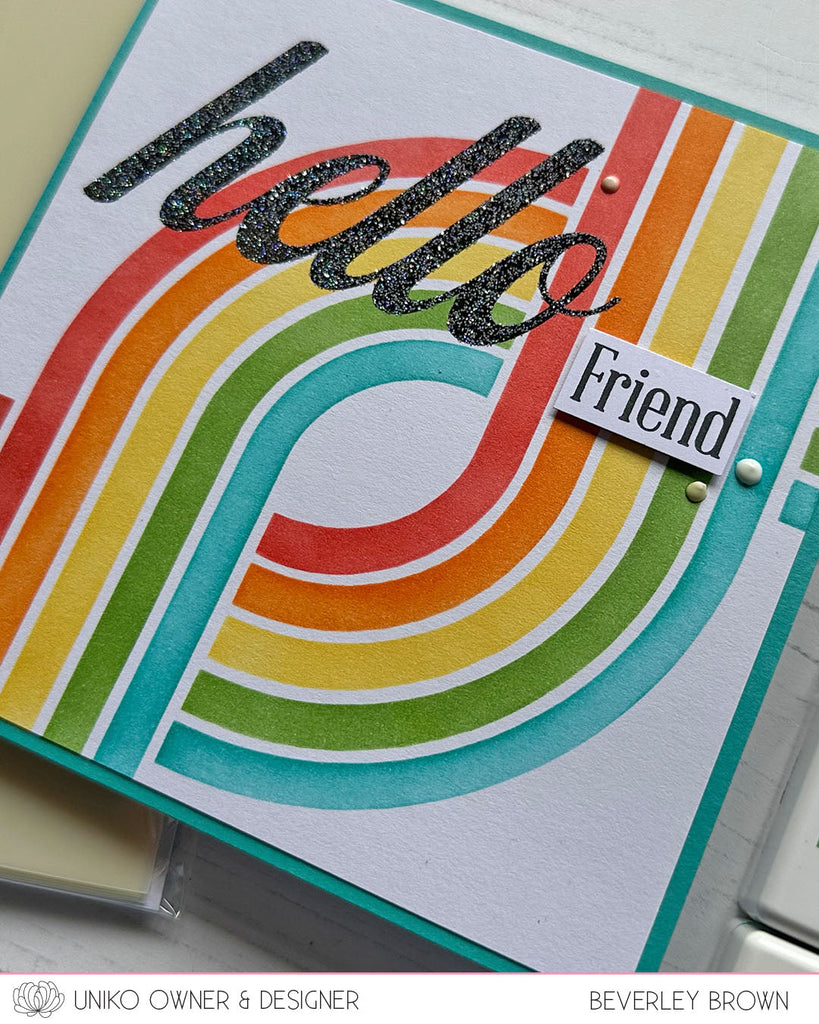 Introducing Stencil... Layering Retro Lines and Ink & Flip Mid Century Leaves
