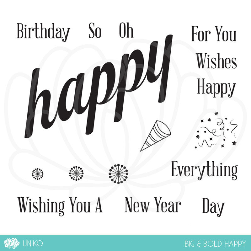 BIG & BOLD - Happy Clear Stamp Set & Die Bundle