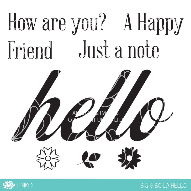 BIG & BOLD - Hello Clear Stamps