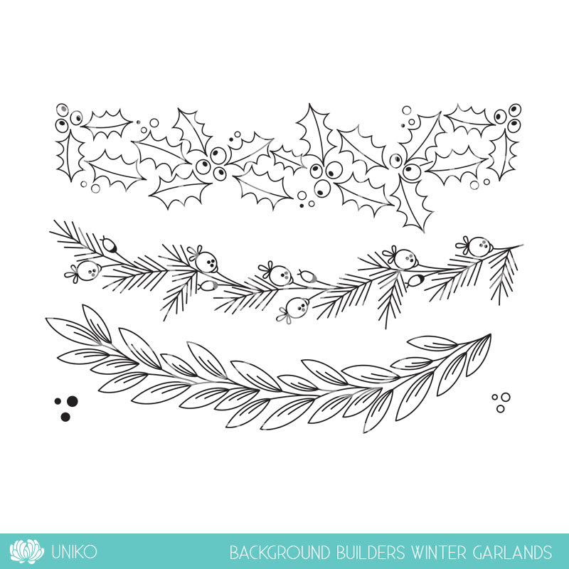 Background Builders Winter Garlands Clear Stamps