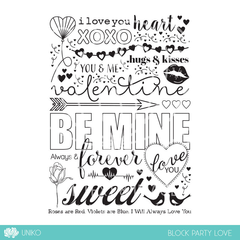 Block Party Love Clear Stamp