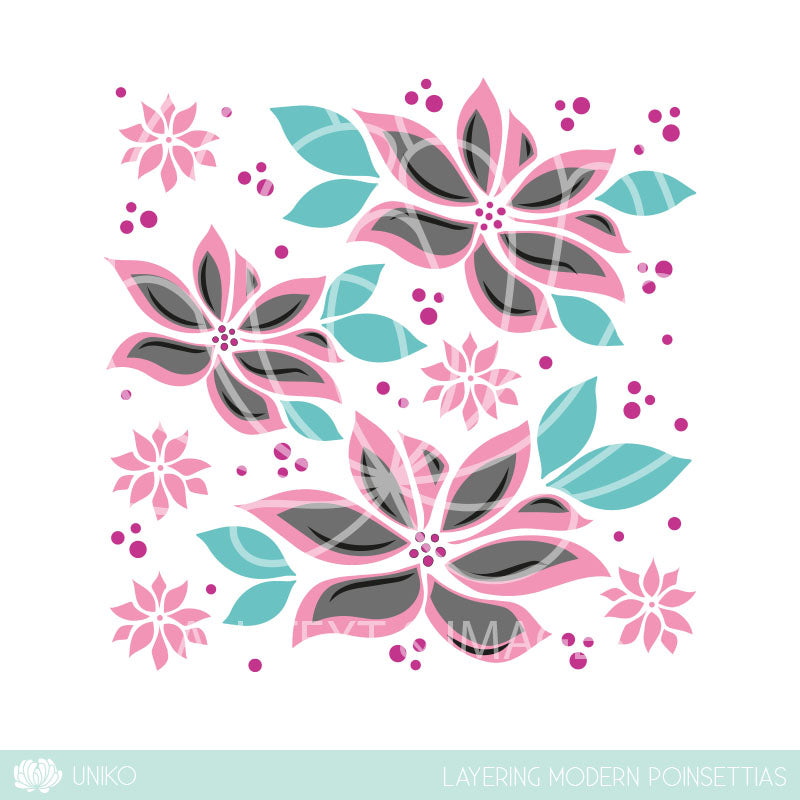 Stencil - Layering Modern Poinsettias