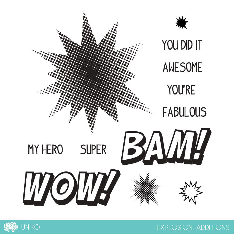 Explosion! Additions Clear Stamp Set & Die Bundle