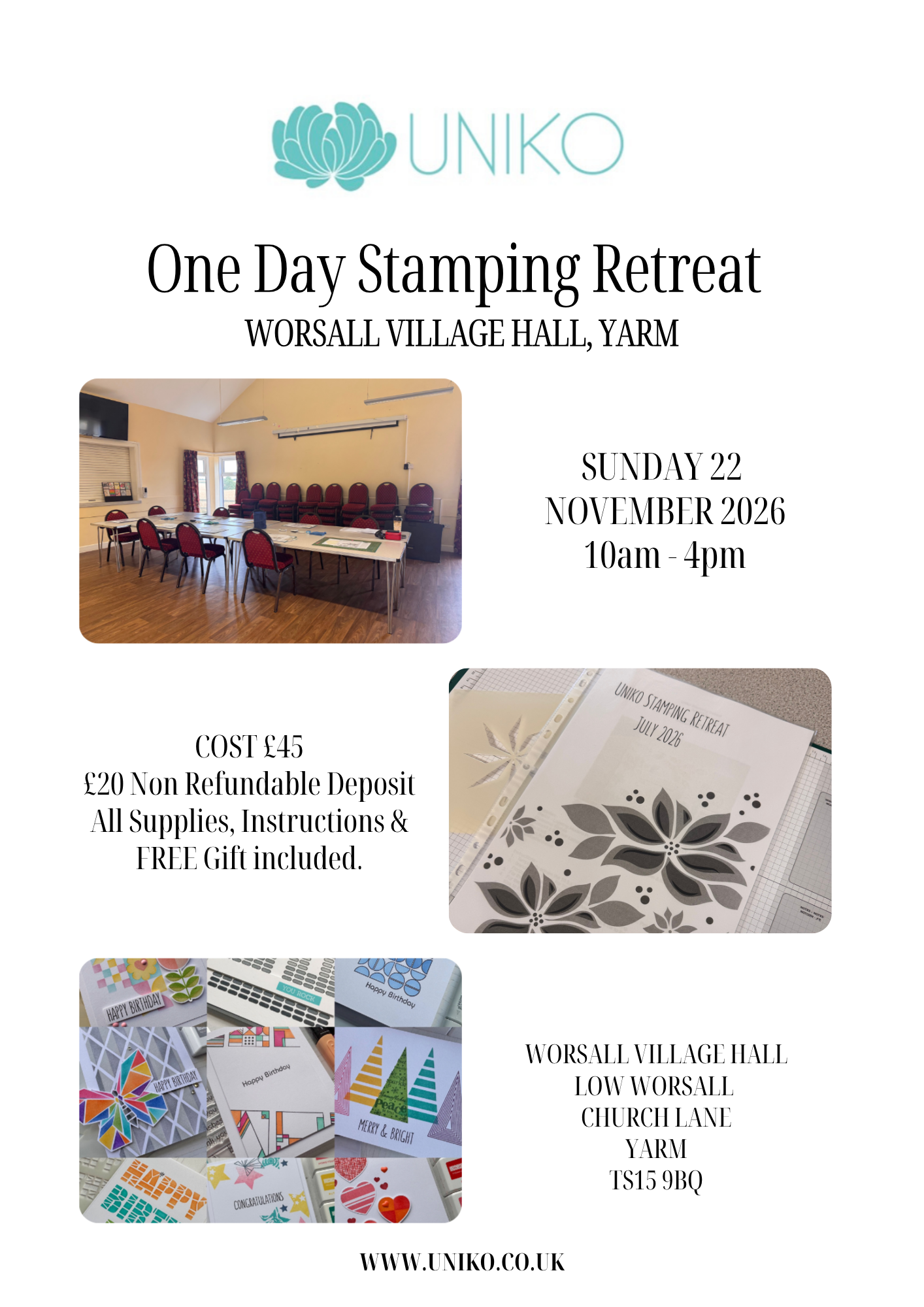 Uniko Stamping Retreat November 2026 Booking
