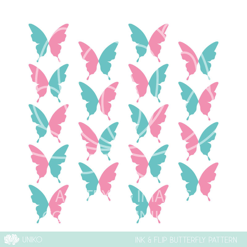 Stencil - Ink & Flip Butterfly Pattern
