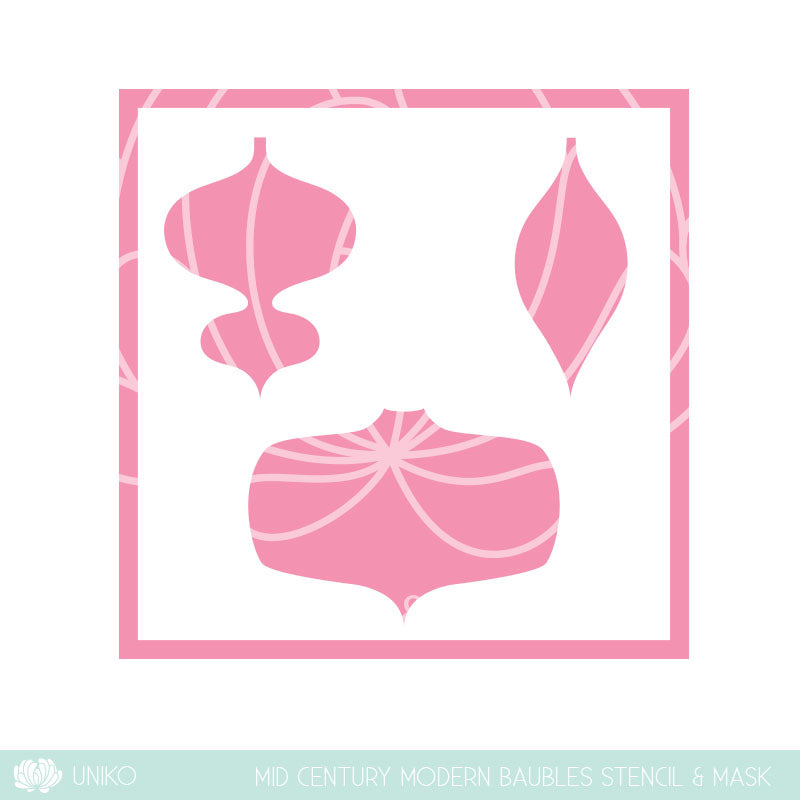 Mid Century Modern Baubles Stencil & Mask