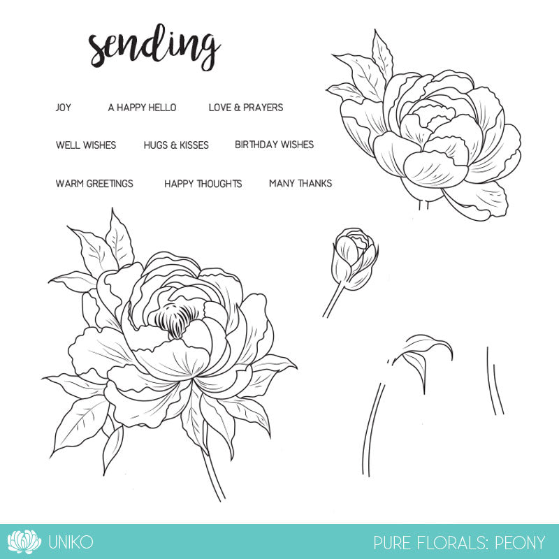 Pure Florals: Peony Clear Stamp Set