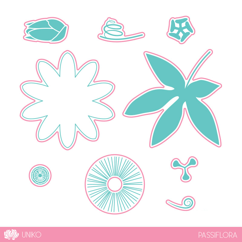 Passiflora Clear Stamp Set & Die Bundle