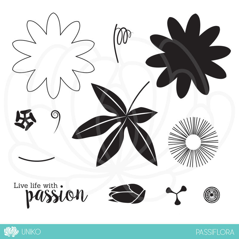 Passiflora Clear Stamp Set & Die Bundle