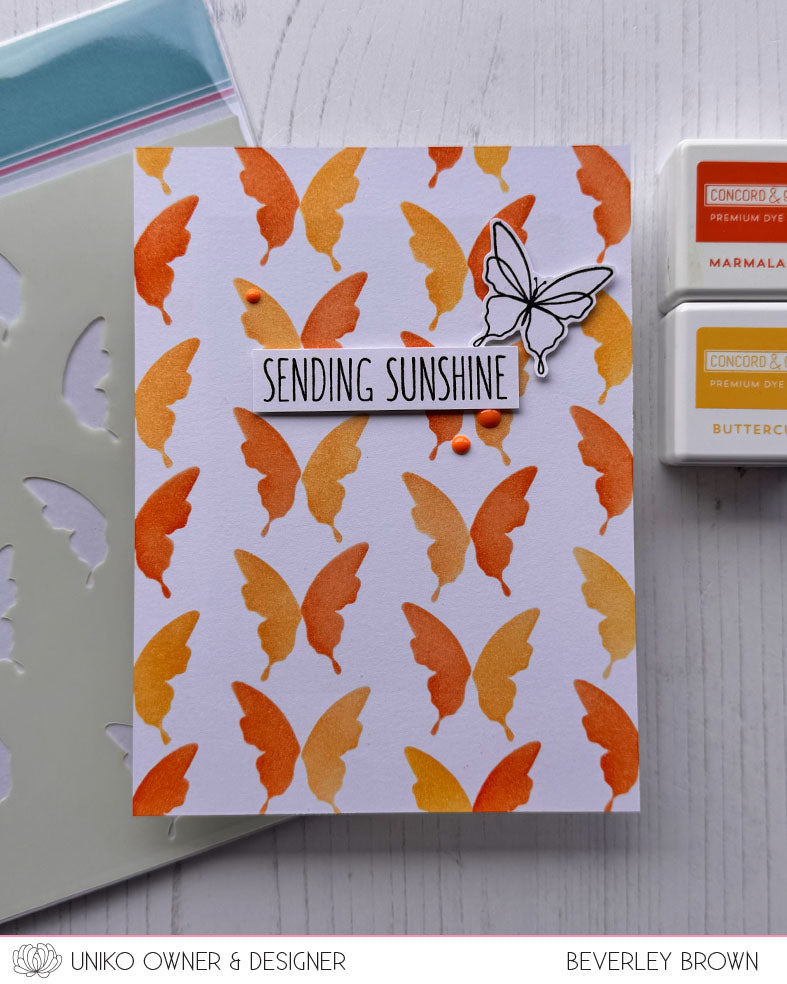 Stencil - Ink & Flip Butterfly Pattern